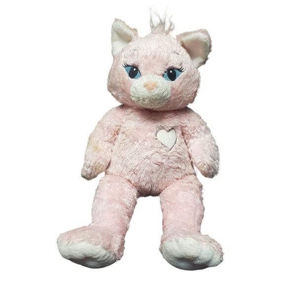 Build A Bear Pink Sassy Disney Aristocats Marie Heart Kitty Plush Stuffed Animal - Picture 1 of 11